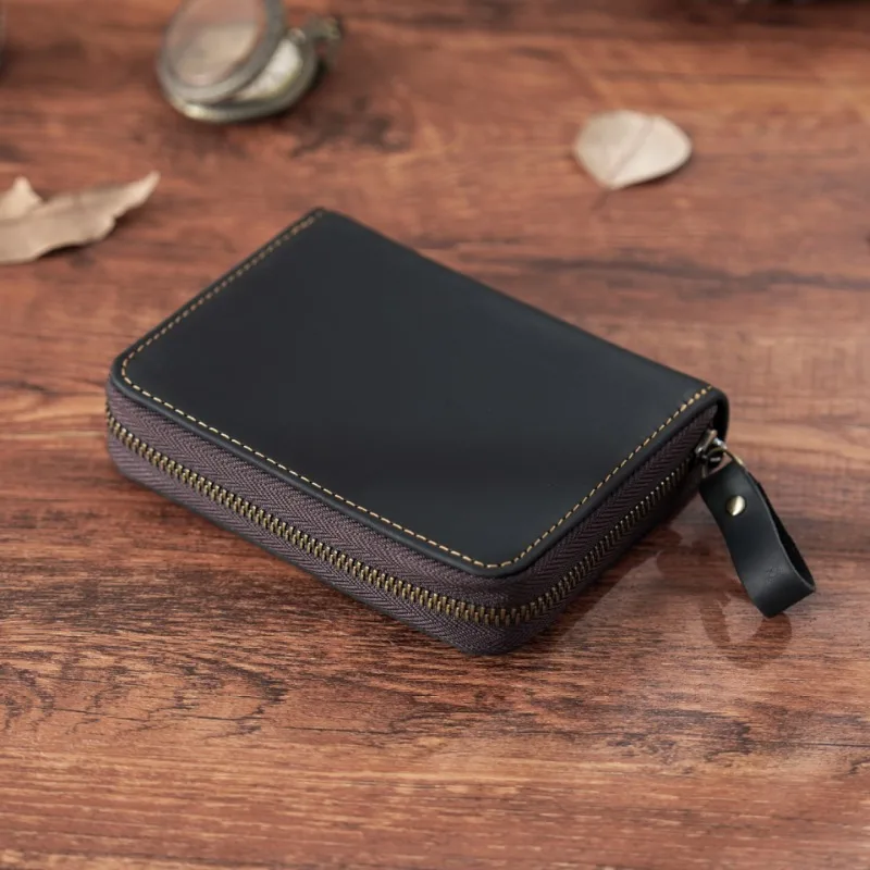 Top Quality Business Card Holder Wallet Women/men Bank/ID/Credit Card Holder 24 Bits Card Wallet 2025 Genuine Leather Coin Purse