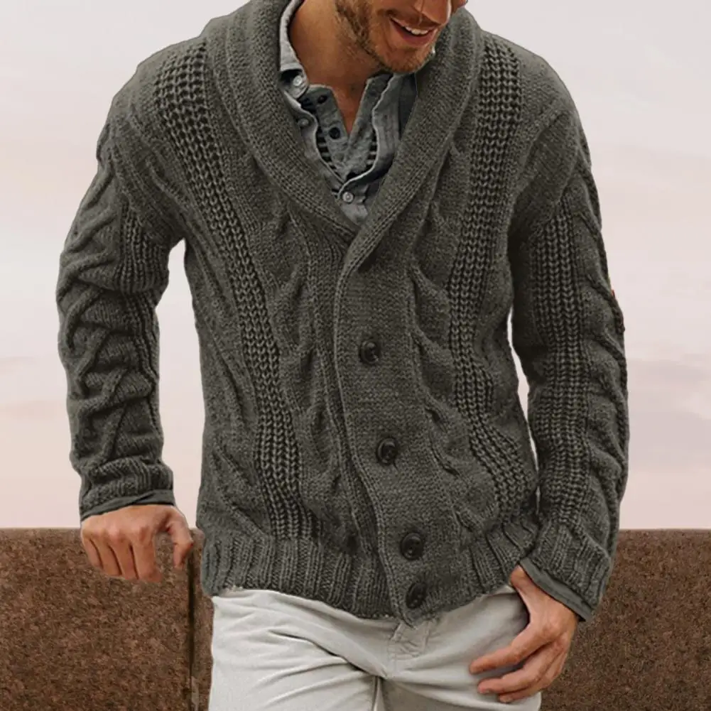 

Men's Autumn and Winter Sweater Cardigan Popular Single-breasted Fashion Lapel Large Size Sweater Men's Winter Knitted Cardigan