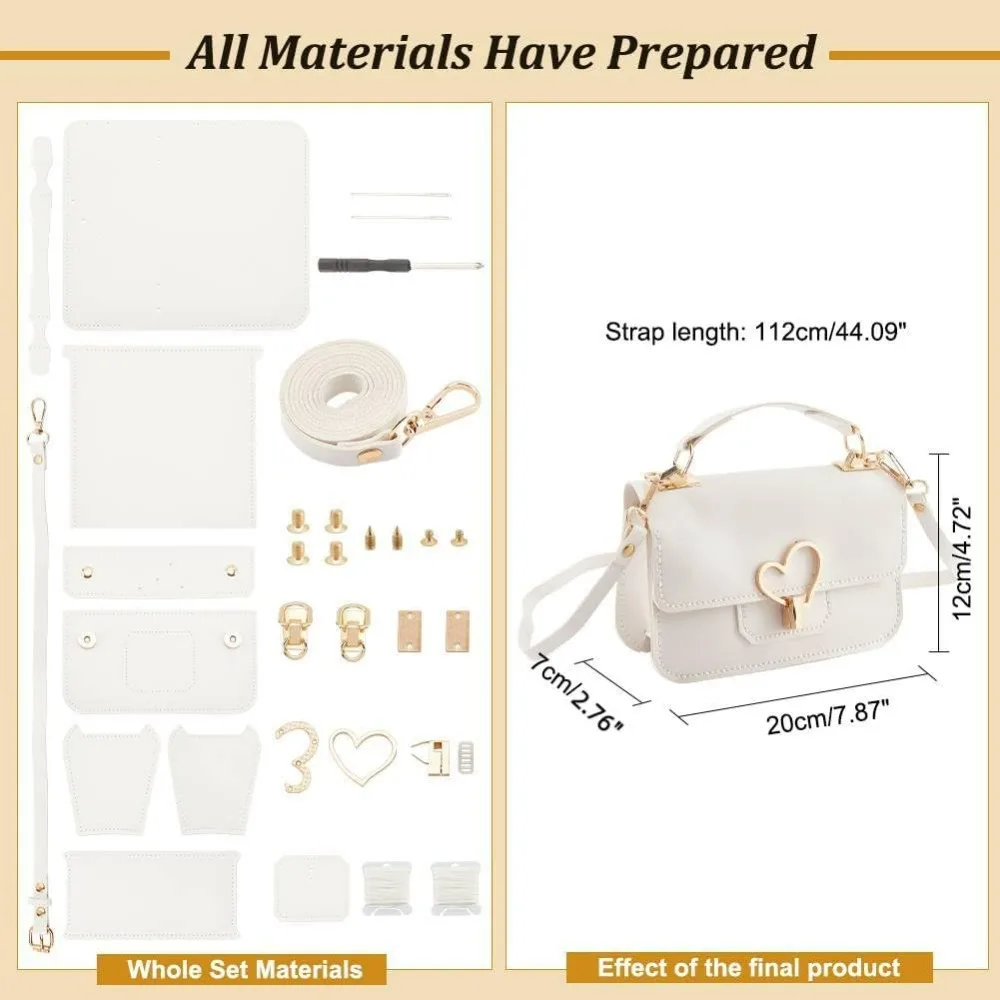 DIY Crossbody Bag Kits, PU Leather Purse Making Kit Sewing Shoulder Bag Kit with All Tool Set for Birthday Holiday Day Gift