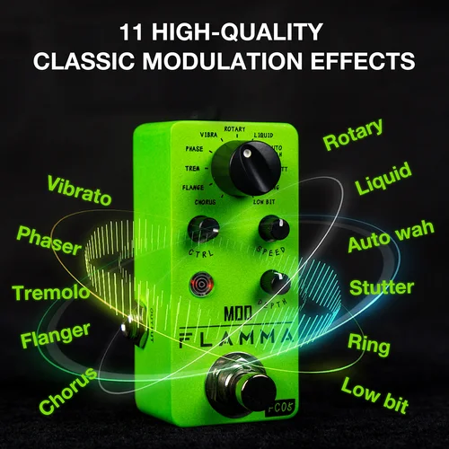 Imagen 2 del producto FLAMMA-Pedal de múltiples efectos FC05, modulación, Mod, guitarra, 11 modos, Chorus Flanger, Phaser, Tremolo, Auto Wah