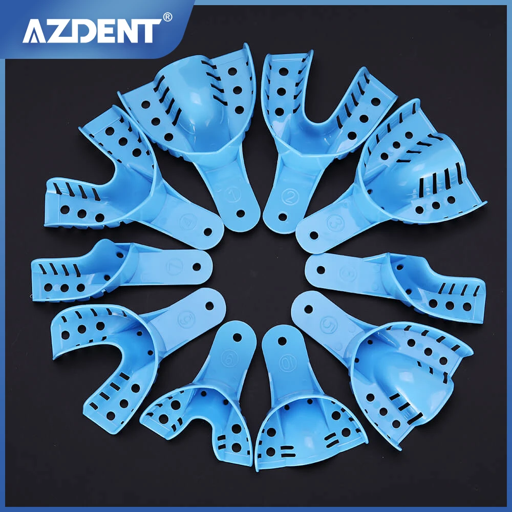 AZDENT 10Pcs/set Dental Plastic Trays Without Mesh Tray Dental Tool Care Teeth Holder Dental Materials