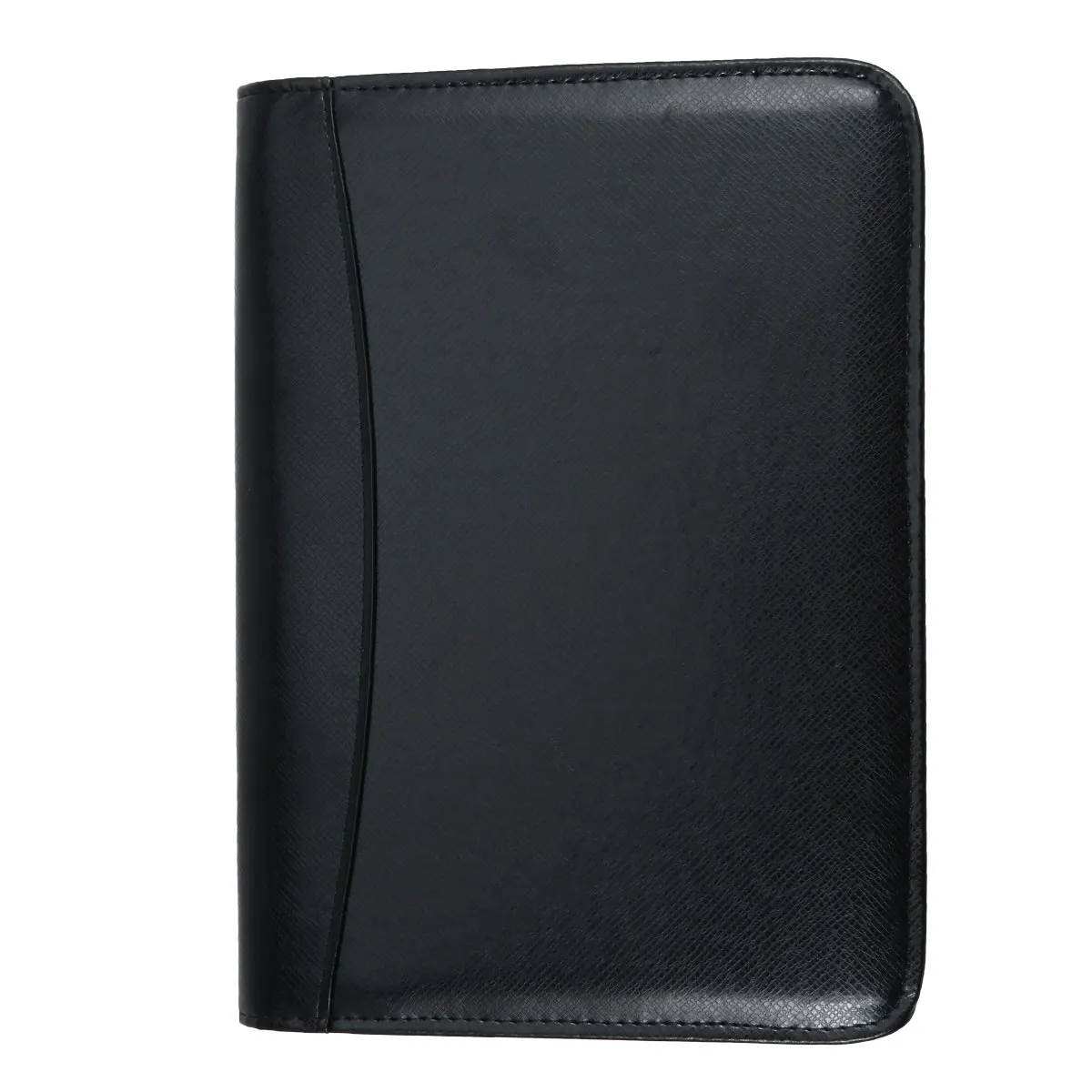 PU A5 Zipper Notebook Loose Leaf Business Notepad Black 6 Ring Binder Calculator Cardholder Travel Organizer Office