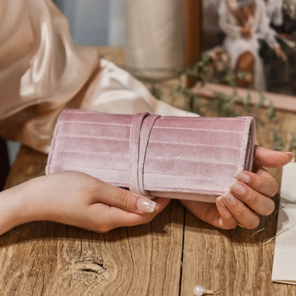 

Бархатная сумка для упаковки ювелирных изделий на шнуровке, серьги, большая вместительная сумка для хранения ювелирных изделий, органайзер в рулонах, бархатный держатель для ювелирных изделий, подарок