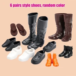 Random 6 Pairs Shoes for Male Doll Princess Ken Fashion Casual Style Leather Sneaker Slipper Boots for 30cm Ken Doll Accessories