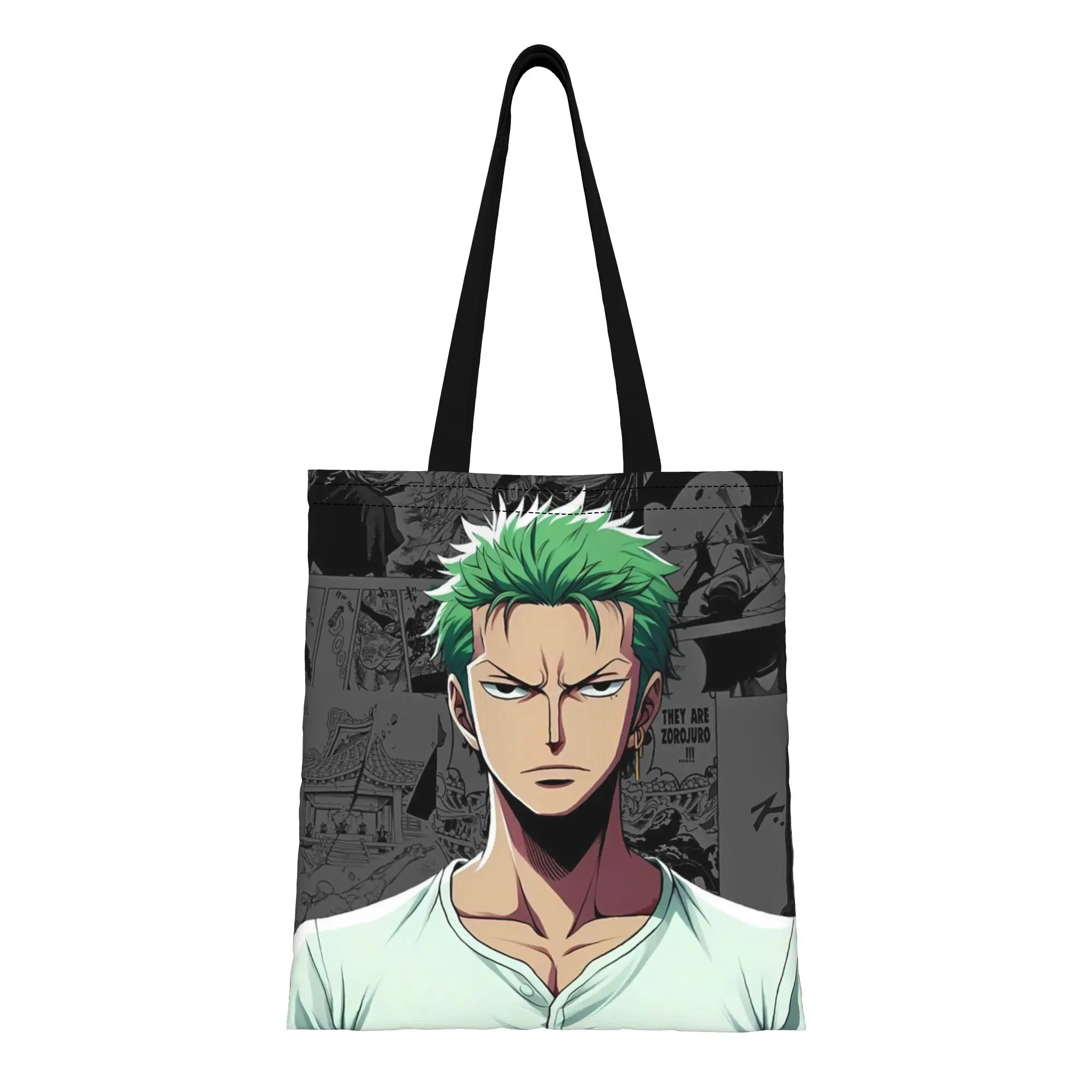 

Сумка-тоут из холщовой ткани с изображением Пиратского короля из аниме One Piece, идеально подходит для путешествий, женская сумка с верхней ручкой.