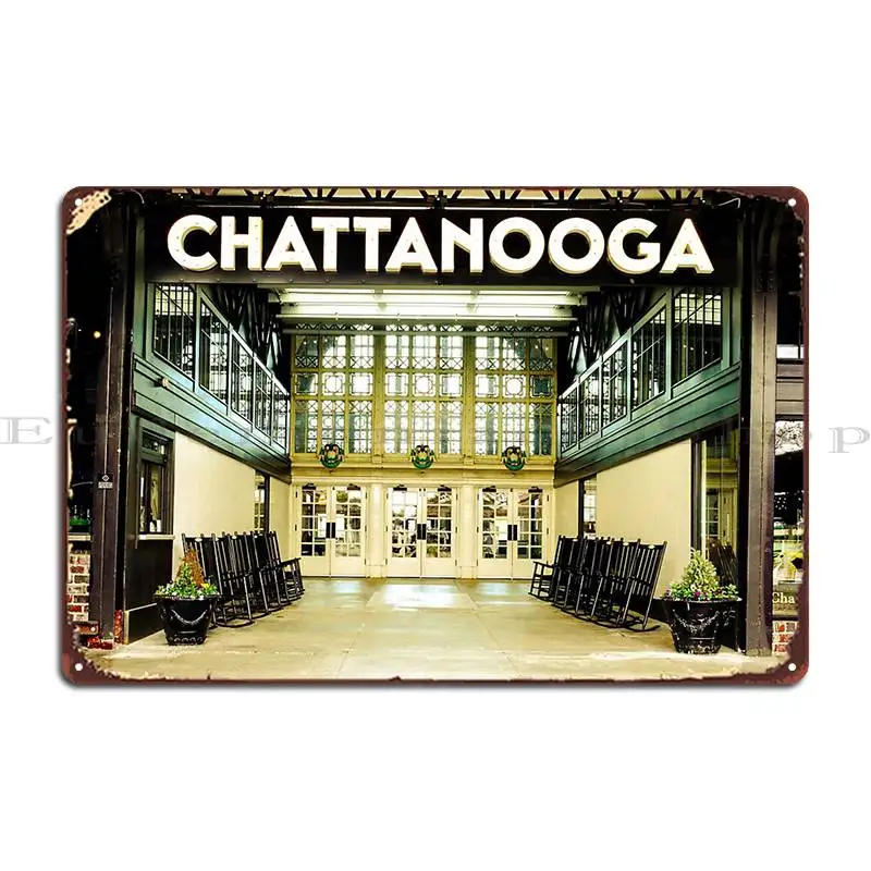 Chattanooga Train Station Metal Sign Rusty Plaques Designing Design Cinema Tin Sign Poster