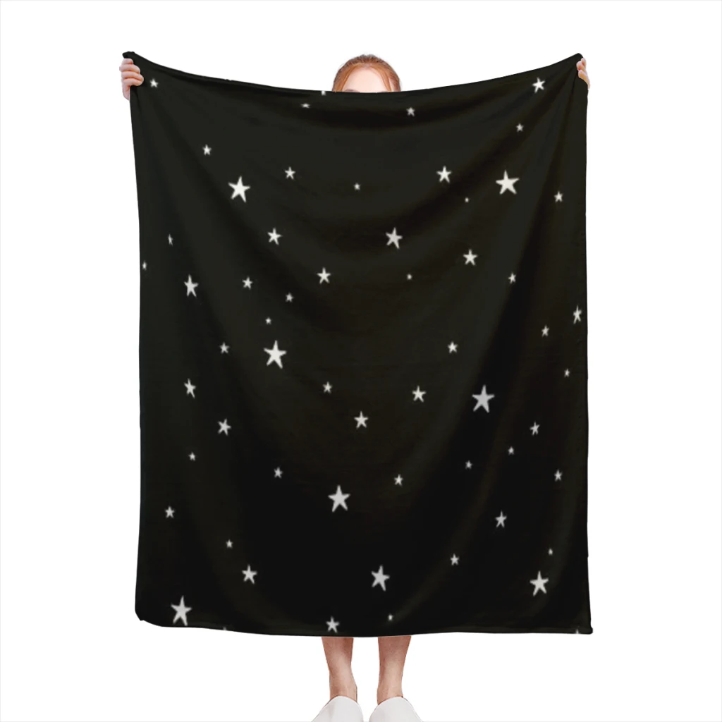 

Tiny Stars Dark Comfortable Flanne Blanket Soft comforter sets throw for Couch Warm Flannel Bedroom Summer