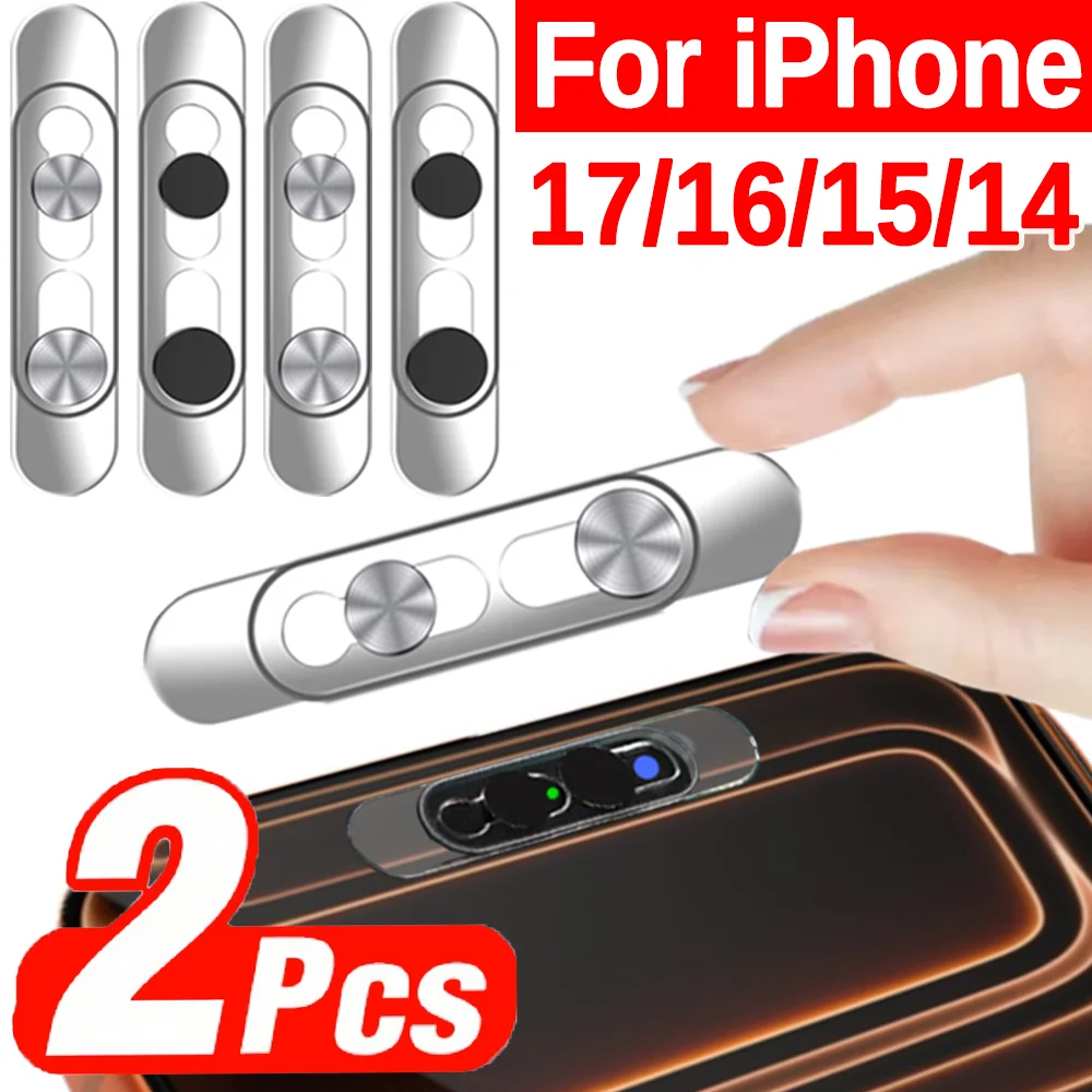 1-2 Stück Frontkamera-Schutzfolie Datenschutz-Webcam-Schiebeaufkleber für iPhone 17 16 15 14 Pro Max 17e Ultradünne Kamera-Sicherheitsabdeckungen