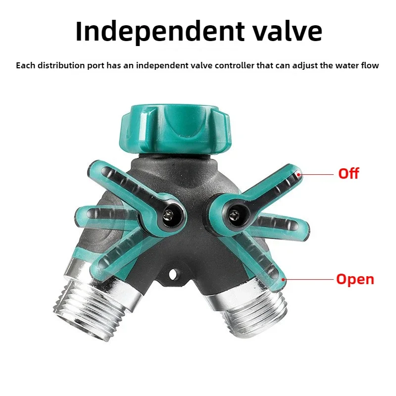 Y-Type Zinc Alloy Hose Splitter Double Way Joint One Split Two Faucet Diverter Garden Accessories Internal Thread Water-Diverter