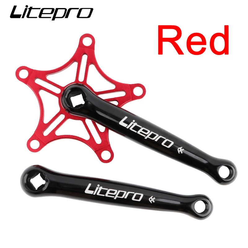 LPLitepro folding bicycle Crankset BCD130 sprocket Retro square connecting rods Crank aluminum alloy Bike Chainwheel Spare parts