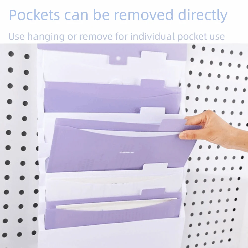 

New Six-grid Hanging Folder Multi-layer Large-capacity Accordion Bags Folding Waterproof Insert Folders Student Office Supplies