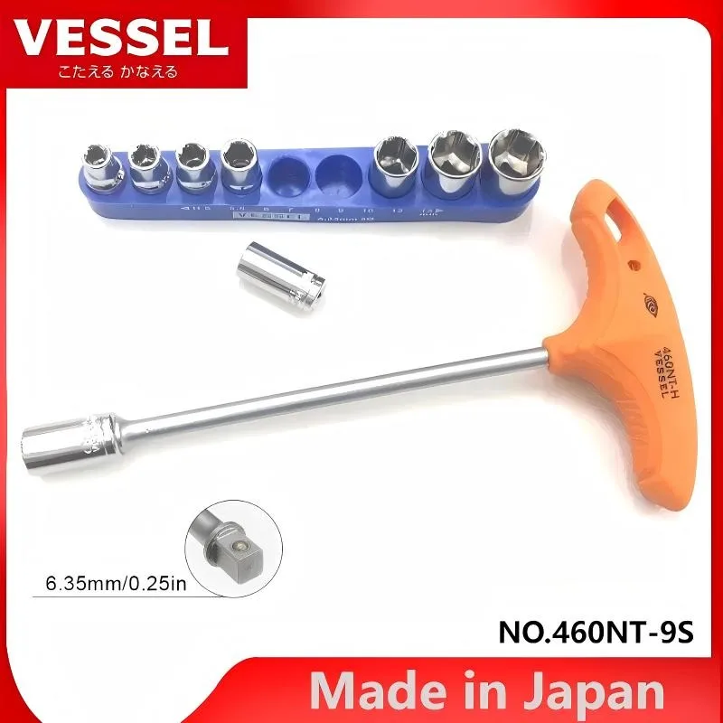 

Набор отверток VESSEL Eco-Soft T-Bar из 10 предметов - для ремонта и DIY, с удобной рукояткой, многофункциональные ручные инструменты 460NT-9S