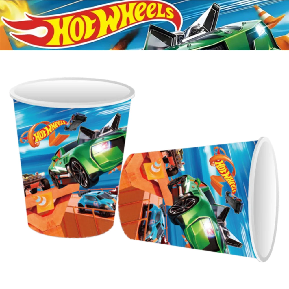 Hot Wheels Party Paper Tableware Balloons Kit Cup Plates Tablecloth Background Birthday Party Decor Baby Shower Party Supplies