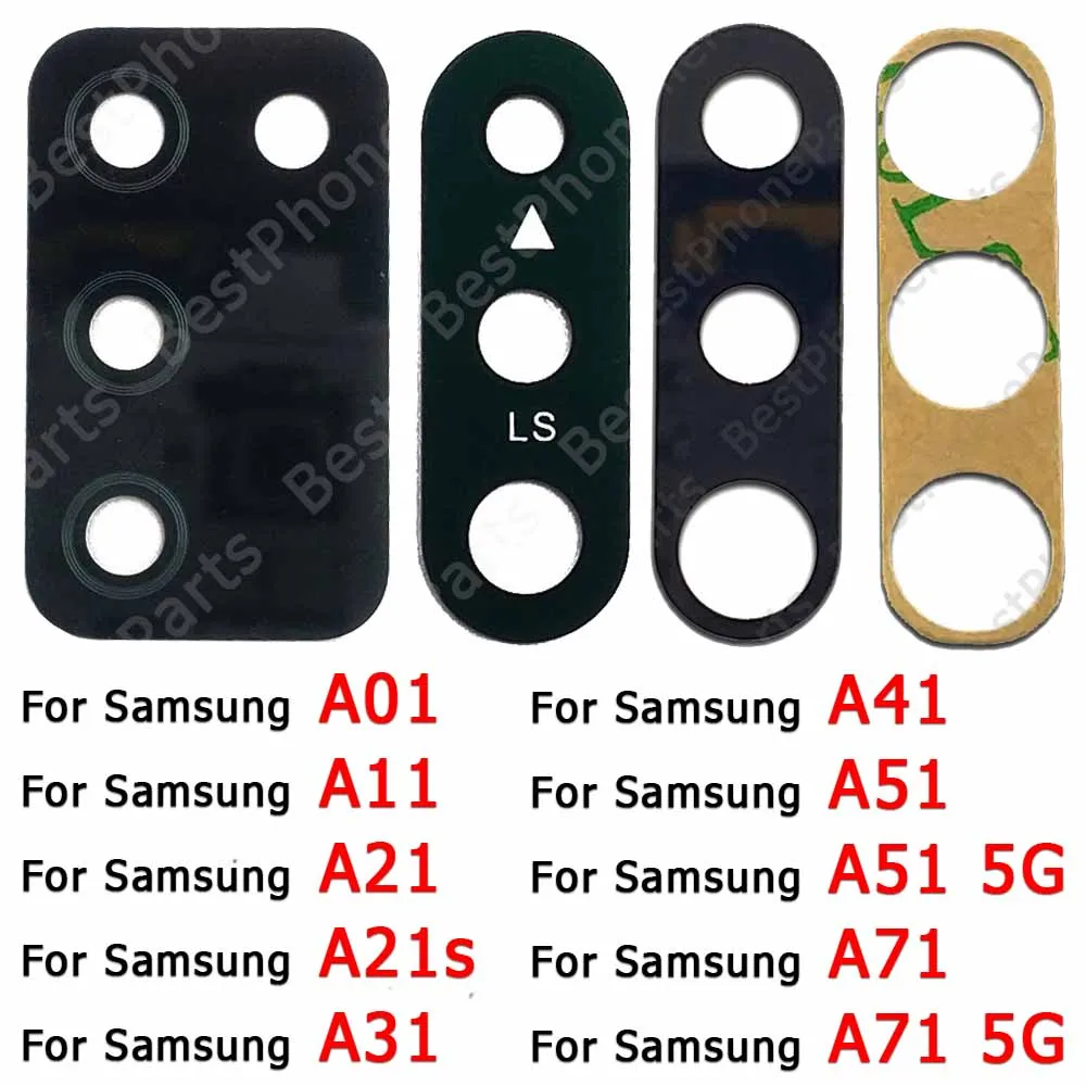 

For Samsung Galaxy A21 A21s A31 A41 A51 A71 5G A01 A11 Lens Cover Rear Back Camera Lens Glass With Adhesive Sticker Spare Parts