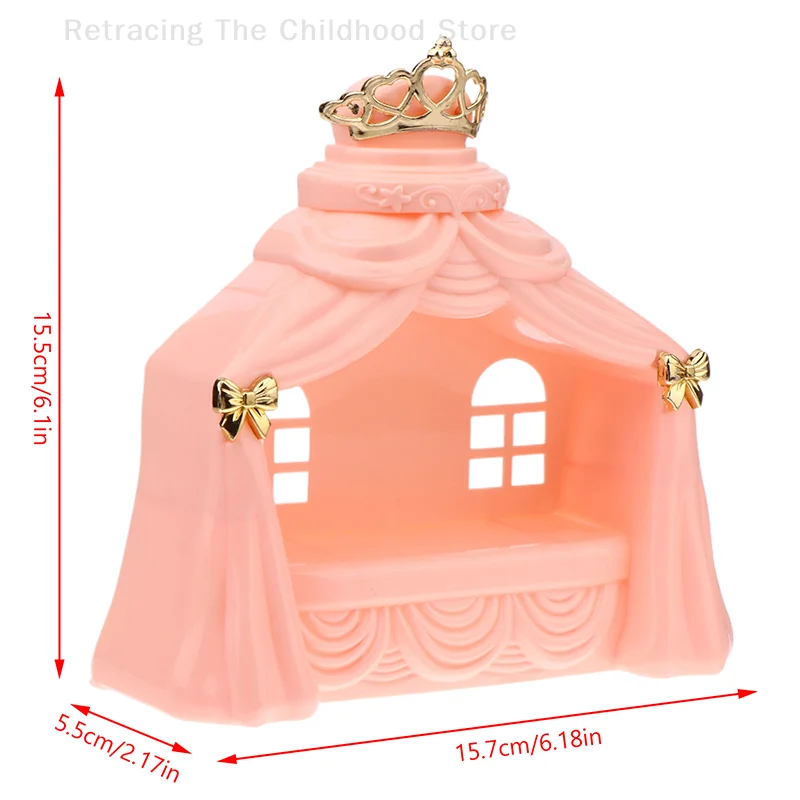 1/12 Poppenhuis Mini Prinses Bed Model Poppenhuis Slaapkamer Meubels Decoratie Poppenhuis Accessoires Fantasiespel Speelgoed