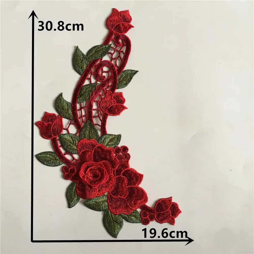 Wholesale sales of 1-10 pieces of polyester single flower colored embroidery DIY embroidery decorative clothing accessories