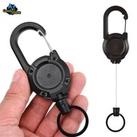 Heavy Duty Retractable Badge Reel Outdoor Climbing Buckle Keychain Strap Tactical Id Badge Reel Strap Steel Retractable Rope