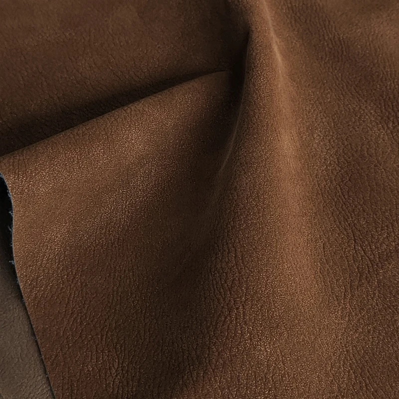 

Vintage Brown PU Synthetic Leather Fabric Faux Cowhide Material For DIY Sewing Upholstery Bags Shoes Crafts