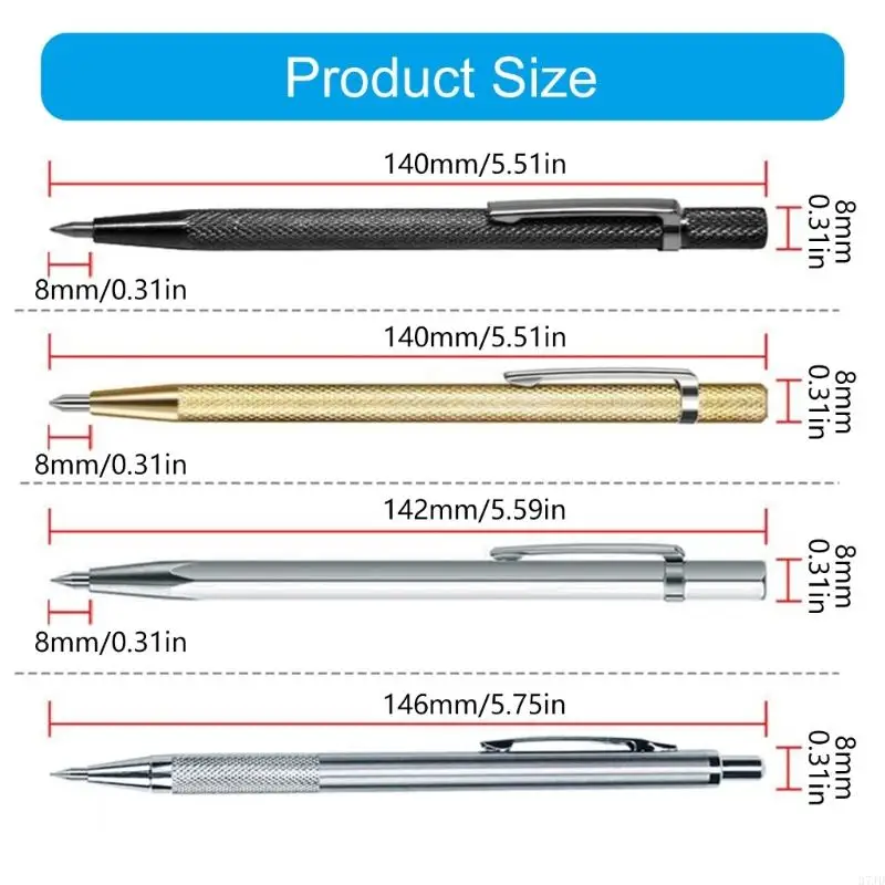 أقلام تحديد البلاط المريحة المدمجة لقطع المعادن الزجاجية الدقيقة وأعمال النجارة مع قبضة مضادة للانزلاق 37JD