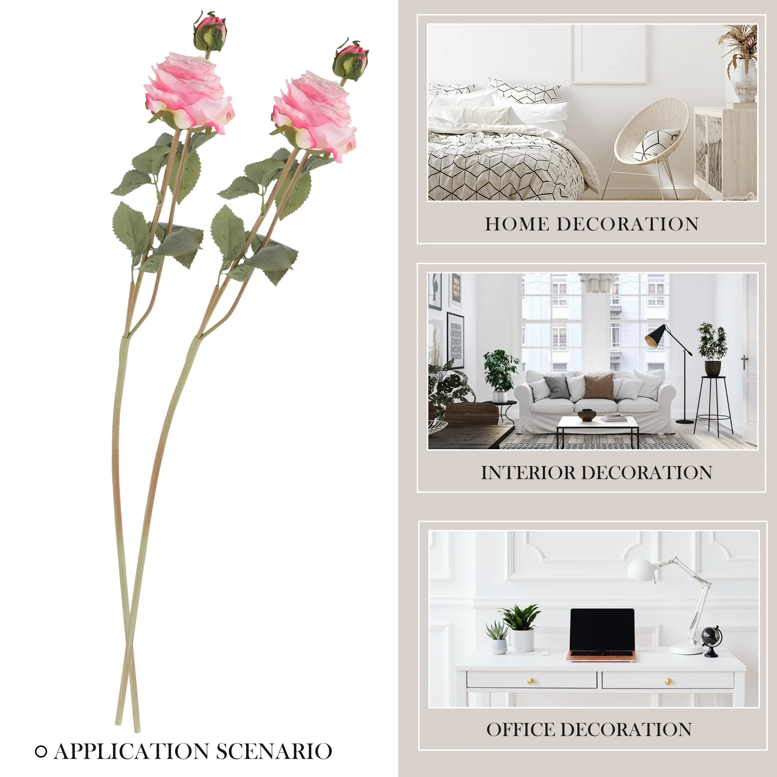 

2Pcs Silk Cloth Roses Lifelike Artificial Flower Bouquet for Wedding Reception Decorations Centerpiece Table Scatter Romantic