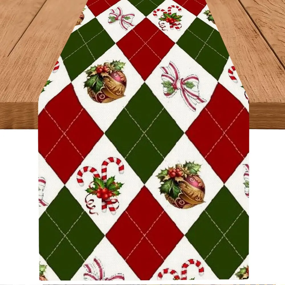 Linen Table Runner Red Rose Love Heart Print Buffalo Plaid Valentine Table Decor  Wedding Anniversary Dinner