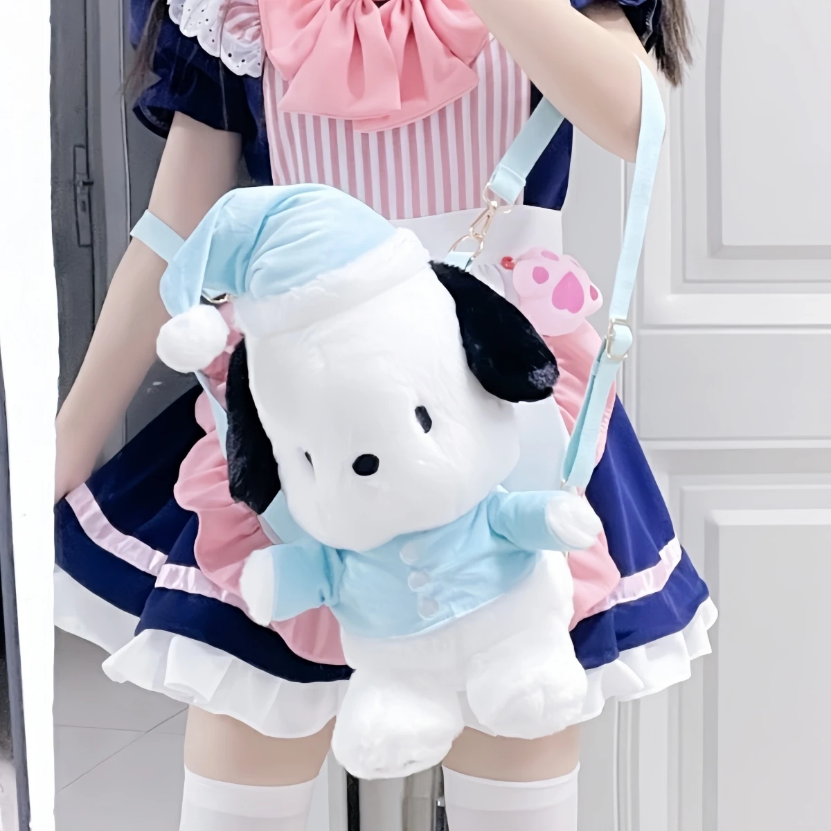 Mochila Sanrio Cinnamoroll Pochacco Pom Purin para niña, bolsa de felpa Kawaii, estilo japonés, regalos de navidad