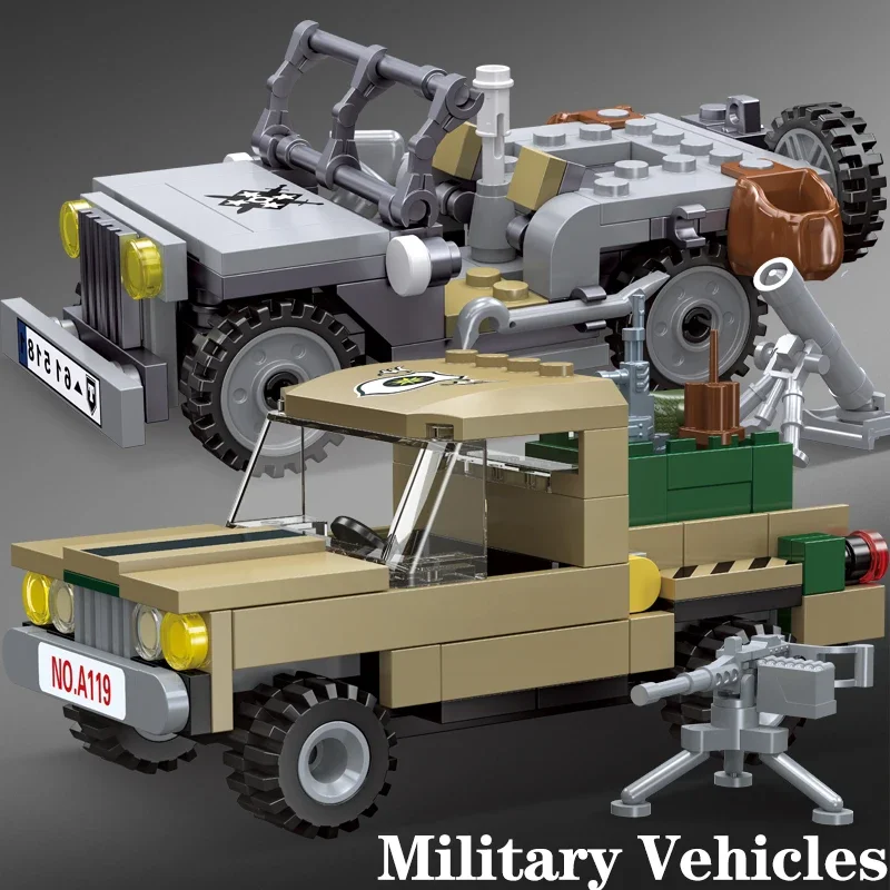 Модель военного автомобиля времен Второй мировой войны в немецком ретро-стиле, сборные строительные блоки, оружие Второй мировой войны, кавалерия, армейские блоки, детская игрушка Модель военного автомобиля времен Второй мировой войны в немецком ретро-стиле, сборные строительные блоки, оружие Второй мировой войны, кавалерия, армейские блоки, детская игрушка