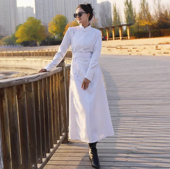 Chinese Mongolian Clothing Women's Mongolian Robe Ethnic Dress