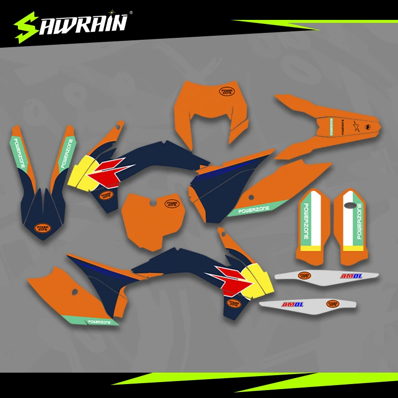 

Мотоциклетные графические фоны Sawrain, наборы наклеек для KTM EXC XCW SXF 13-15SXF 14-16EXC 005