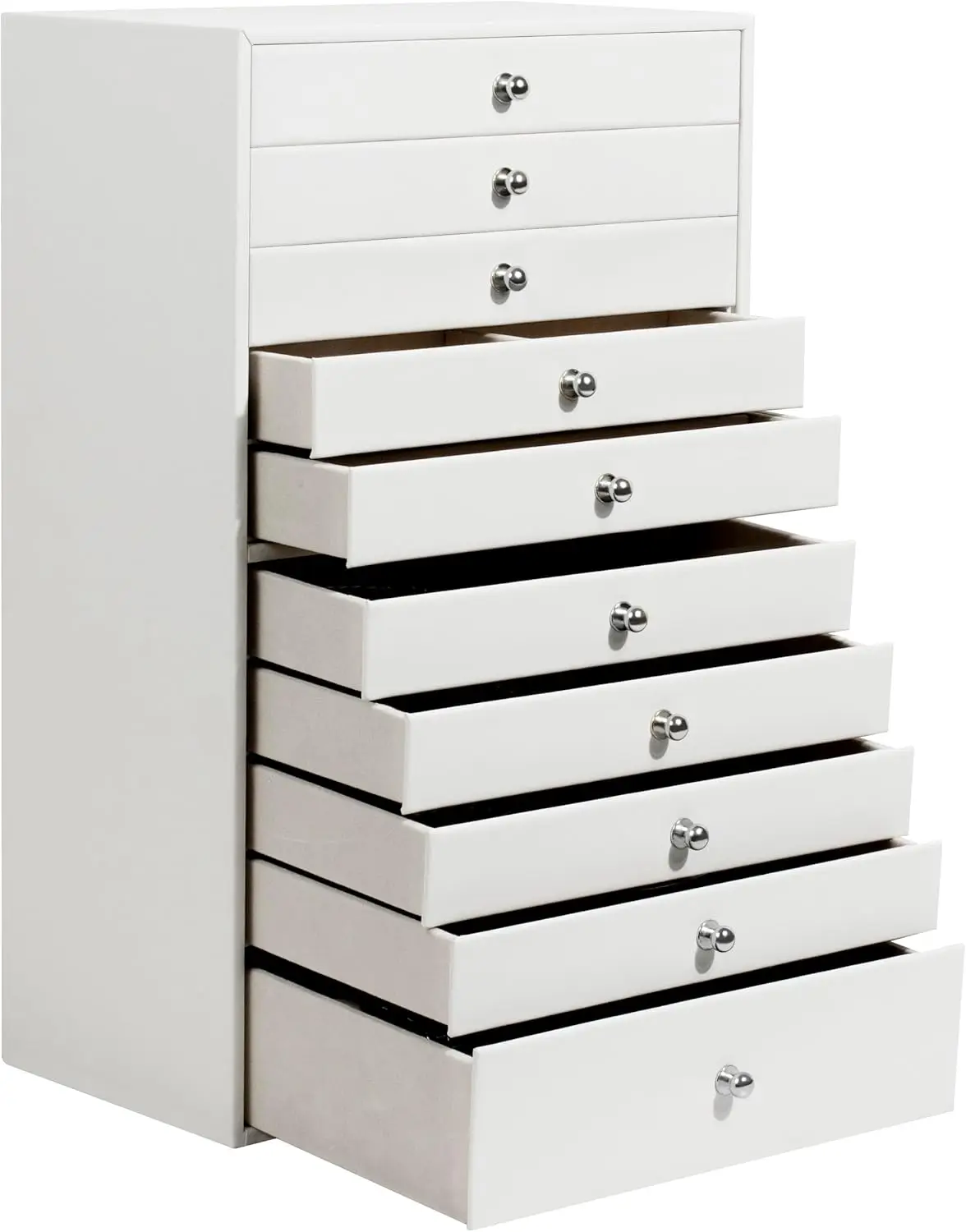 

Large Jewelry Box with 10 Drawers for Storage Organizer, Perfect Gift for Women in White