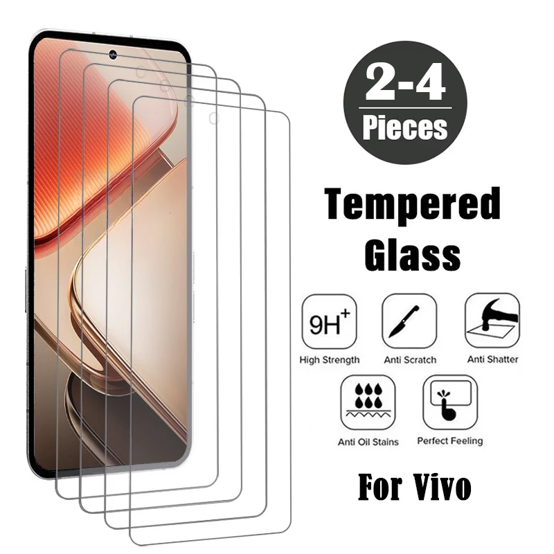 2-4Piece Screen Protectors for Vivo iQOO Z9 Turbo Plus Tempered Glass for iQOO Z9X Z8X Z7X Z6X Z5X Full Cover Protection Film