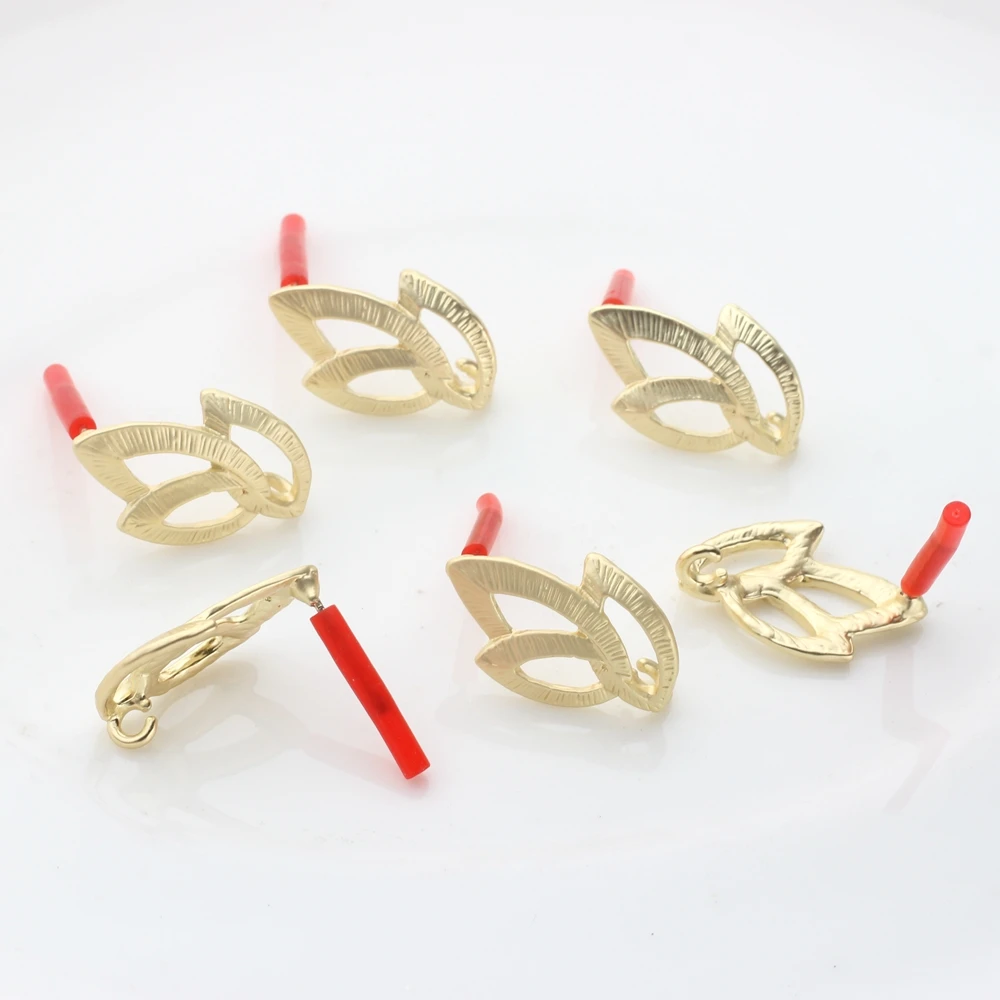 22*15mm 6pcs/lot  Zinc Alloy Fashion Hollow Flowers Base Earrings Connector For DIY Fashion Earrings Jewelry Accessories