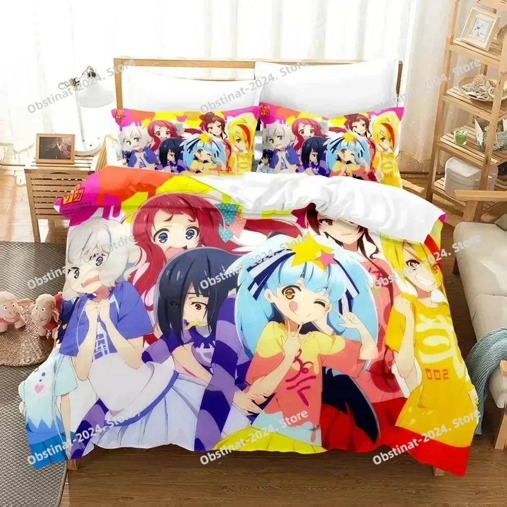 Anime Zombie Land Saga Bedding Set Printed single Comforter Quilt Bed Cover Duvet Cover Pillow Case 3 Pieces Set Kids Adult Size