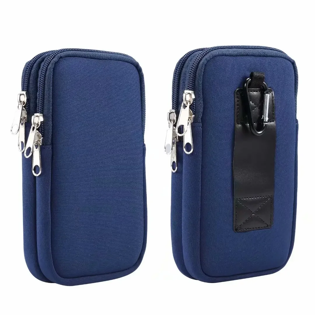 Bolsa de Cintura Dupla em Neoprene para 2 Celulares com Clipe e Suporte de Carregador para Huawei Mate 80 Pro Max Pura 90 Mate 70 Air Mate X7