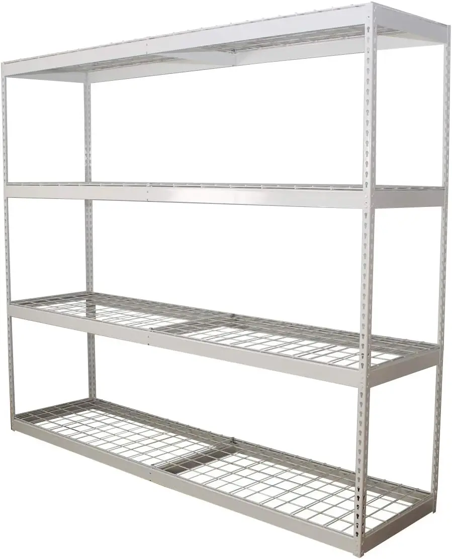 

MonsterRax 24"x92"x84"Garage Shelving - Hammertone Bolted Shelving Rack - 500 Pounds Per Shelf High Grade Steel (24"x92"x84", Wh