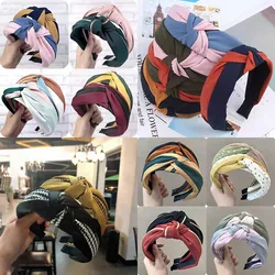 Wide-Brimmed Cross Korean Version Fabric Of The Simple Pressed Hair Adult Headdress New Face Wash Headband Accessories