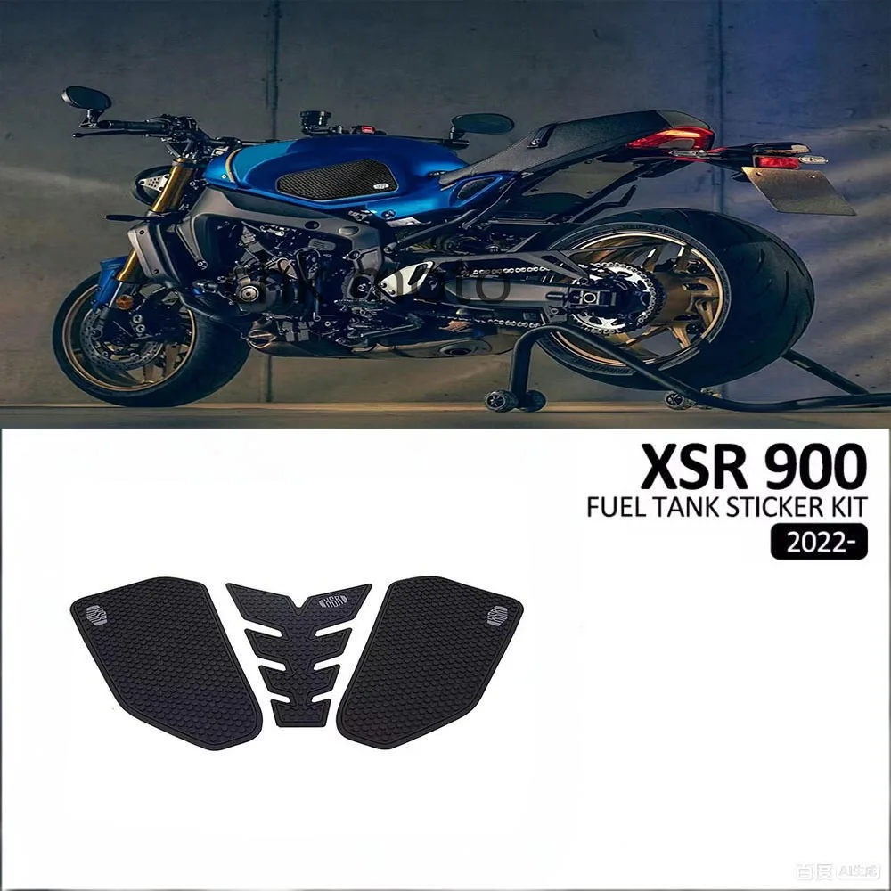Motorcycle Accessories Set of Black Logo Anti-Slip Fuel Tank Pad Kit Knee Pads New For Yamaha XSR900 xsr900 XSR 900 2022 2023