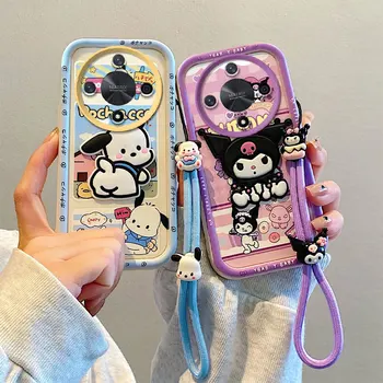 3D Kuromi Pochacco Cartoon Phone Case For Huawei Magic 6 5 Lite X8B X6A X7B X9A X50 X40 Toy Hand Strap Soft Cover