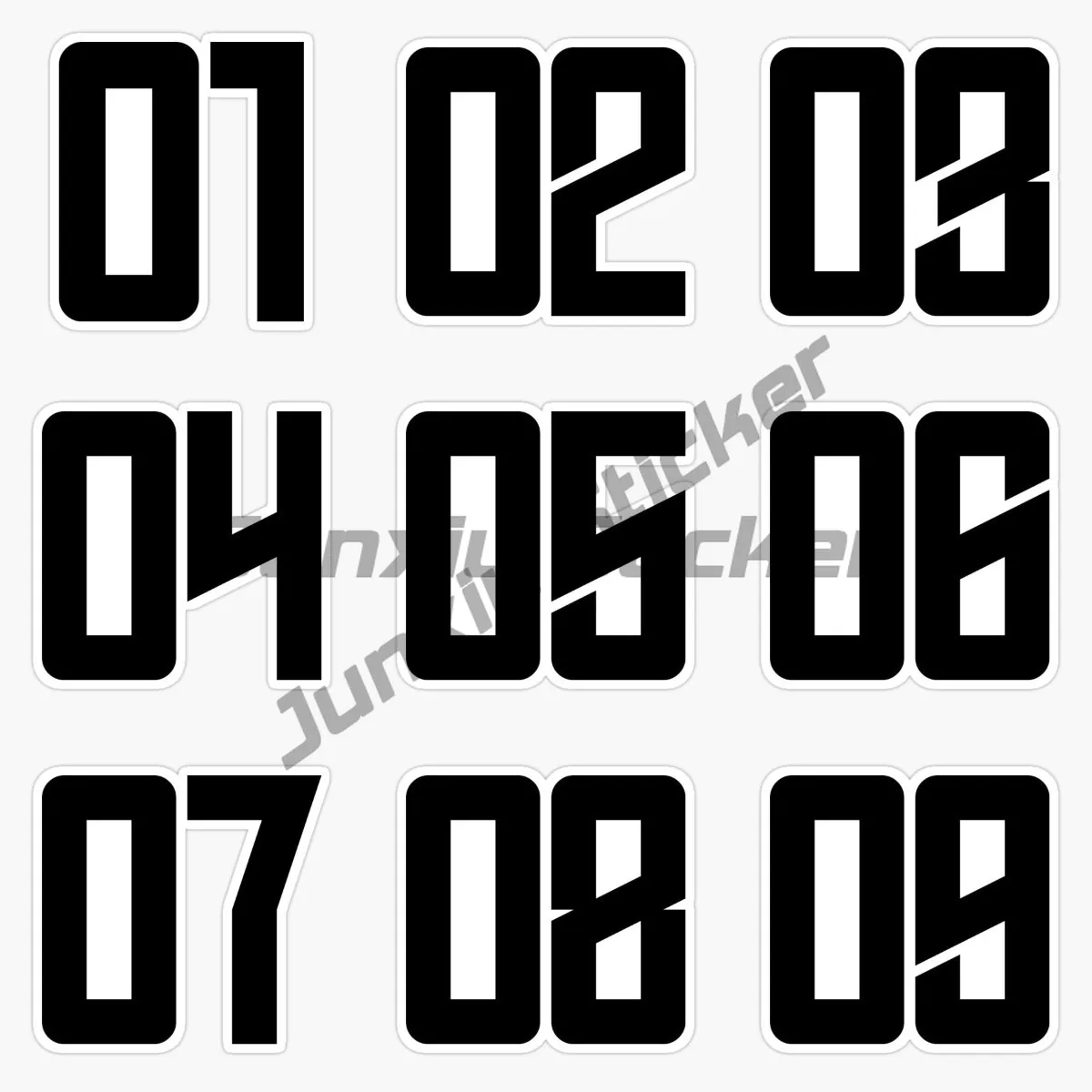 Black Number 01-10 2023-2024-2025 Year Can Be Combined in Car Sticker Car Motorcycle Logo Decal Laptop Phone Tablet PVC Decor