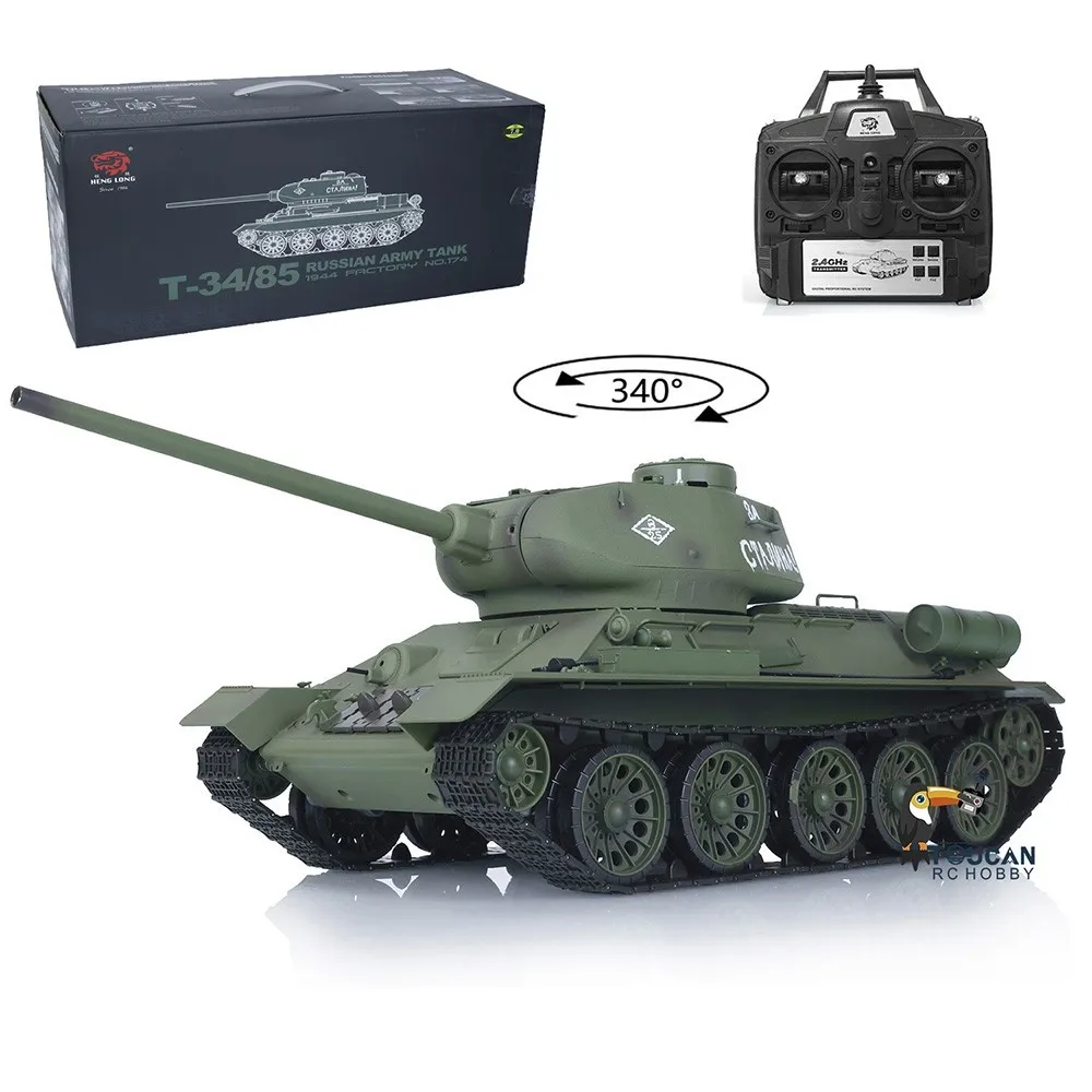 1/16 7.0 Soviet T34 85 RTR RC Tank 2.4G High Performance Henglong Model 3909 360° Turret Rotation Ideal Military Toy - view 4