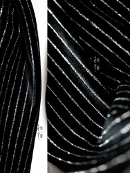 Black Striped Velvet Fabric High-grade Jacket Halter Dress Clothing Dresswear Designer Fabrics