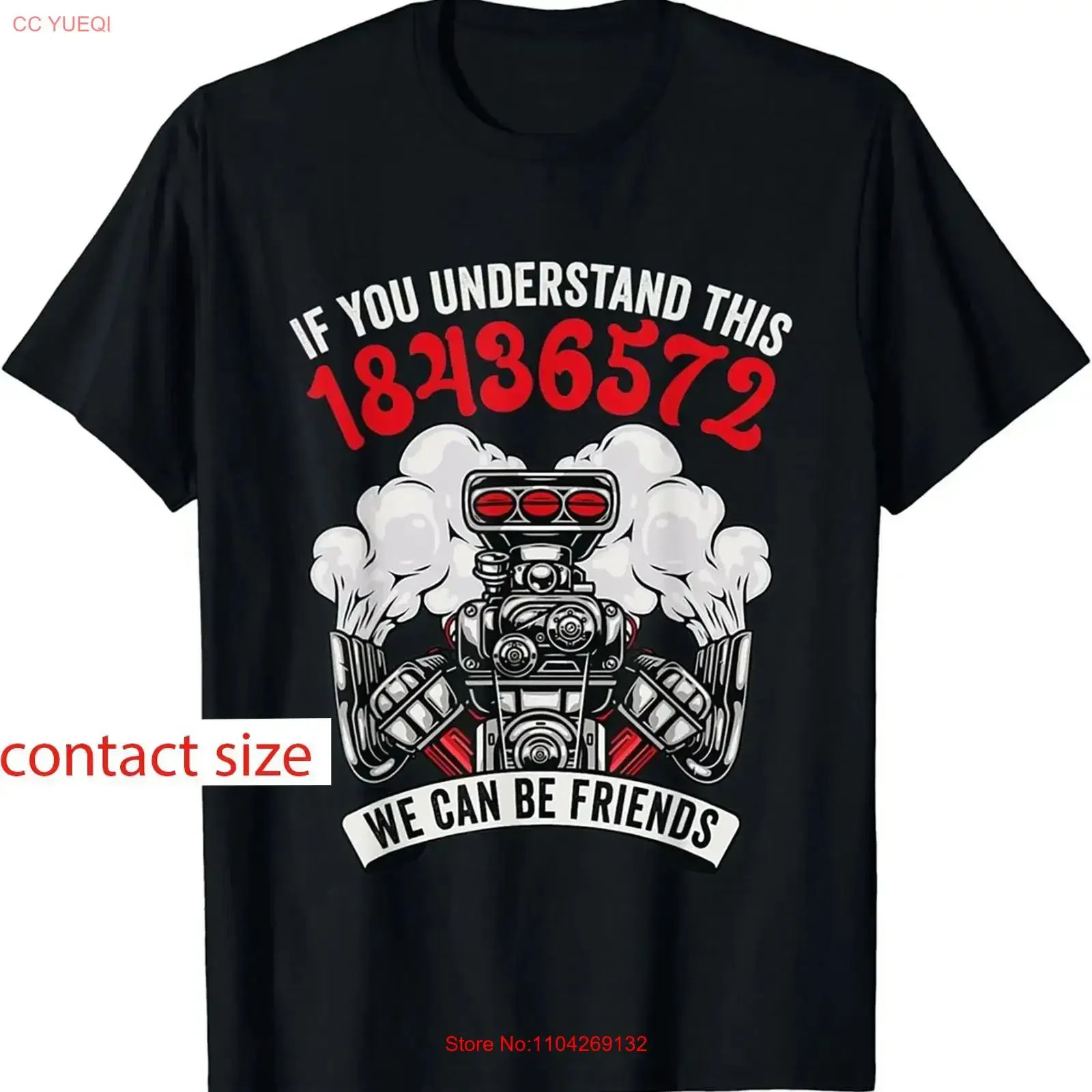 18436572 Firing Order Design T Shirt S 5XL vintage Washed Breathable Stretched Casual fashion Stylish Slightly designer clothes