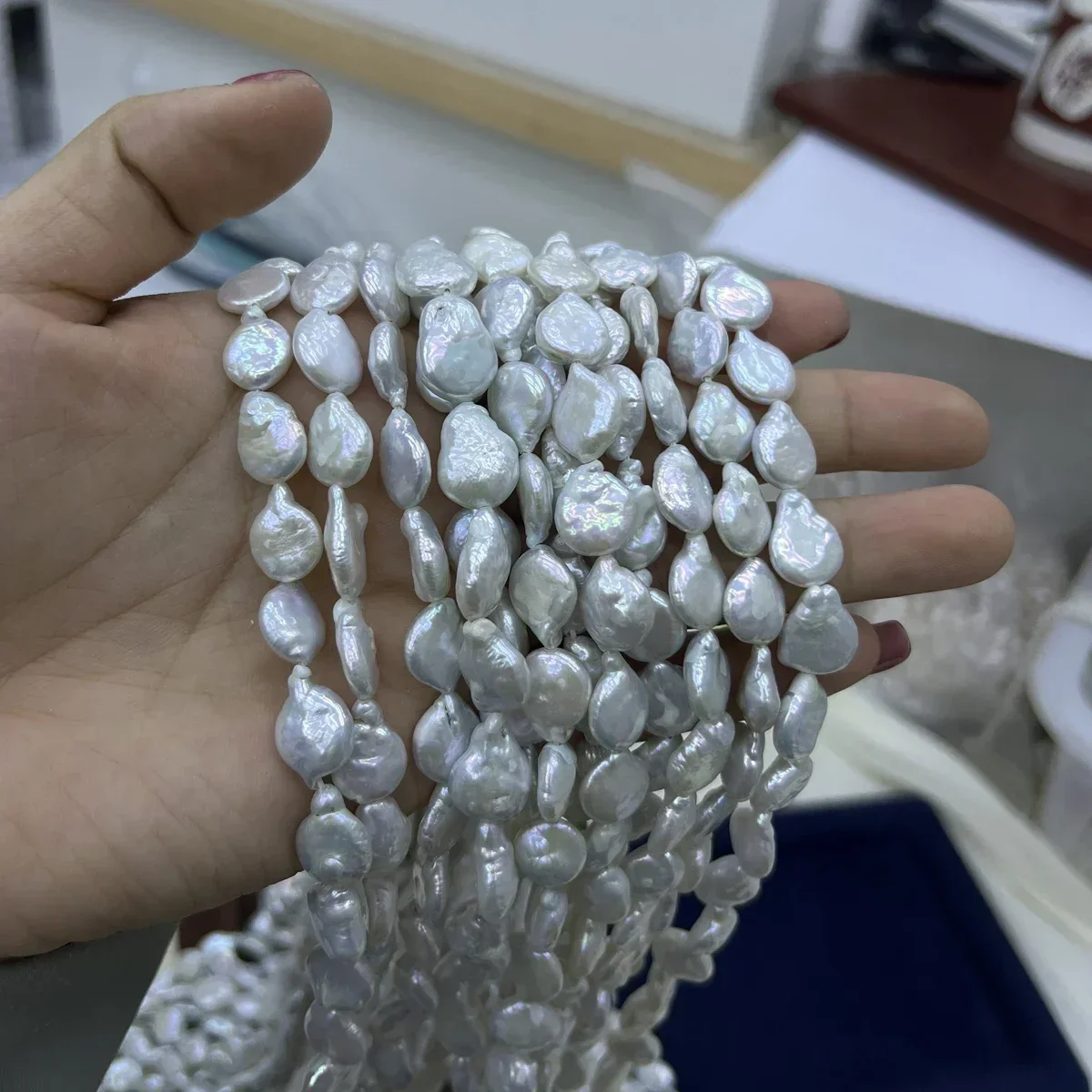 

9-10mm 4A Radiant Natural Freshwater Big Teardrop Baroque Pearl Bead Jewelry Make DIY Necklace Bracelet Accessories Gift Wedding