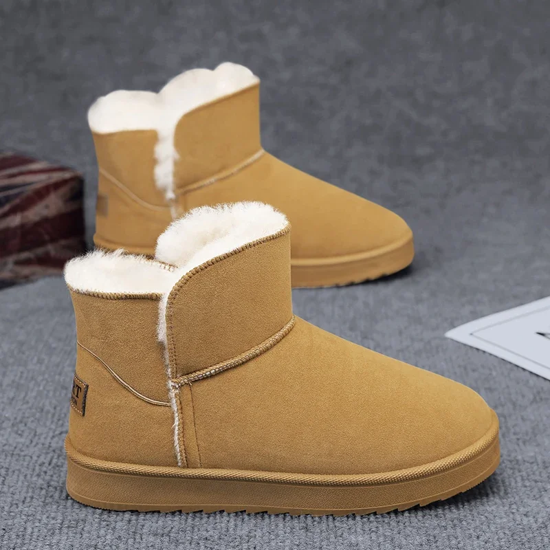 Botas de nieve populares para hombre de otoño e invierno, botas de pareja largas y gruesas de felpa, modernas, clásicas, ligeras y antideslizantes