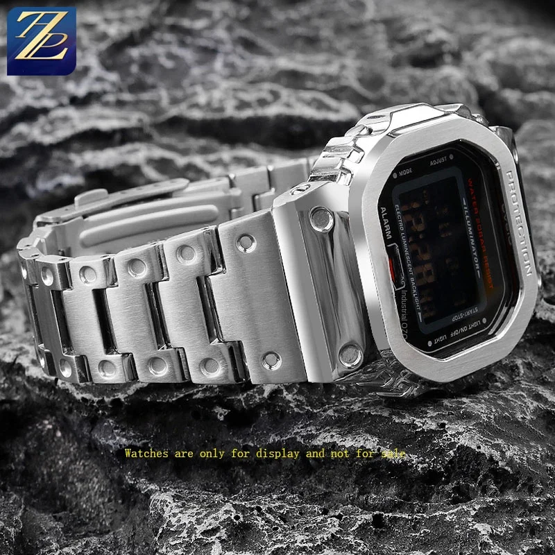 حزام من الفولاذ المقاوم للصدأ للرجال ، حزام حافظة معدل ، ملحقات ، مناسب لـ Casio 5600