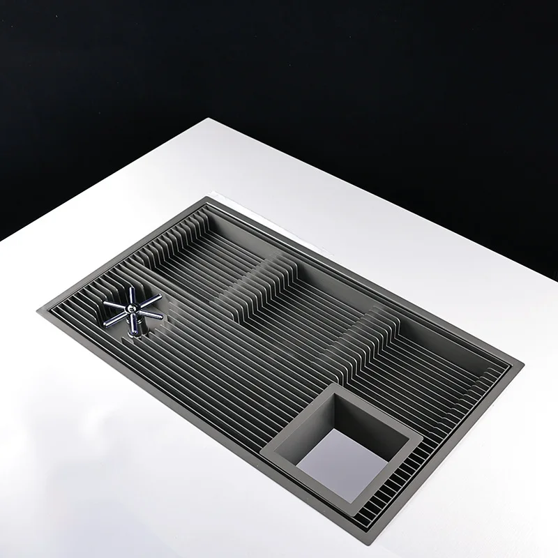 Stainless steel hand flushing table embedded in filter sink coffee utensils tea table drain table cup flusher