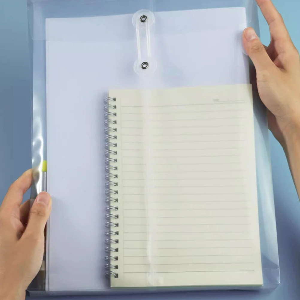 

10pcs Transparent Pp Bag A4 String Closure Large Capacity Waterproof Clear Envelope For Office Use Plastic Accordion