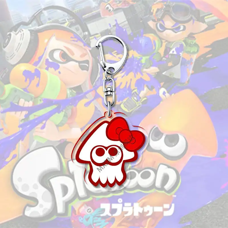 Game Splatoon3 Cute Octopus Squid Keychain Cosplay Props Accessories Backpack Keyrings Pendant Fans Birthday Gifts