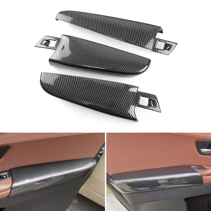 

3 шт., внутренняя панель подлокотника из углеродного волокна для BMW 5 Series F10 F18 2011 2012 2013 2014 2016 2015 2017