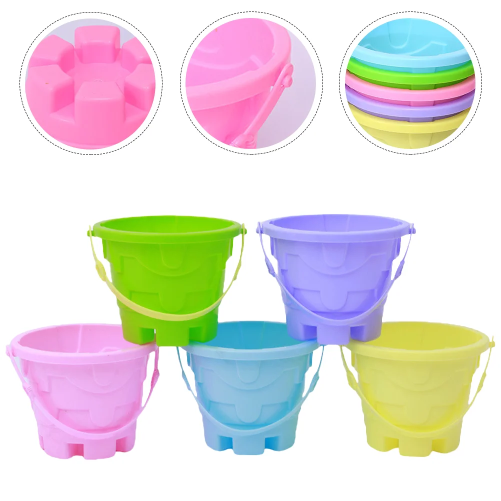 

5 Pcs Kids Bucket Mini Toy Plastic Barrel Beach Toys Playing with Sand for Children